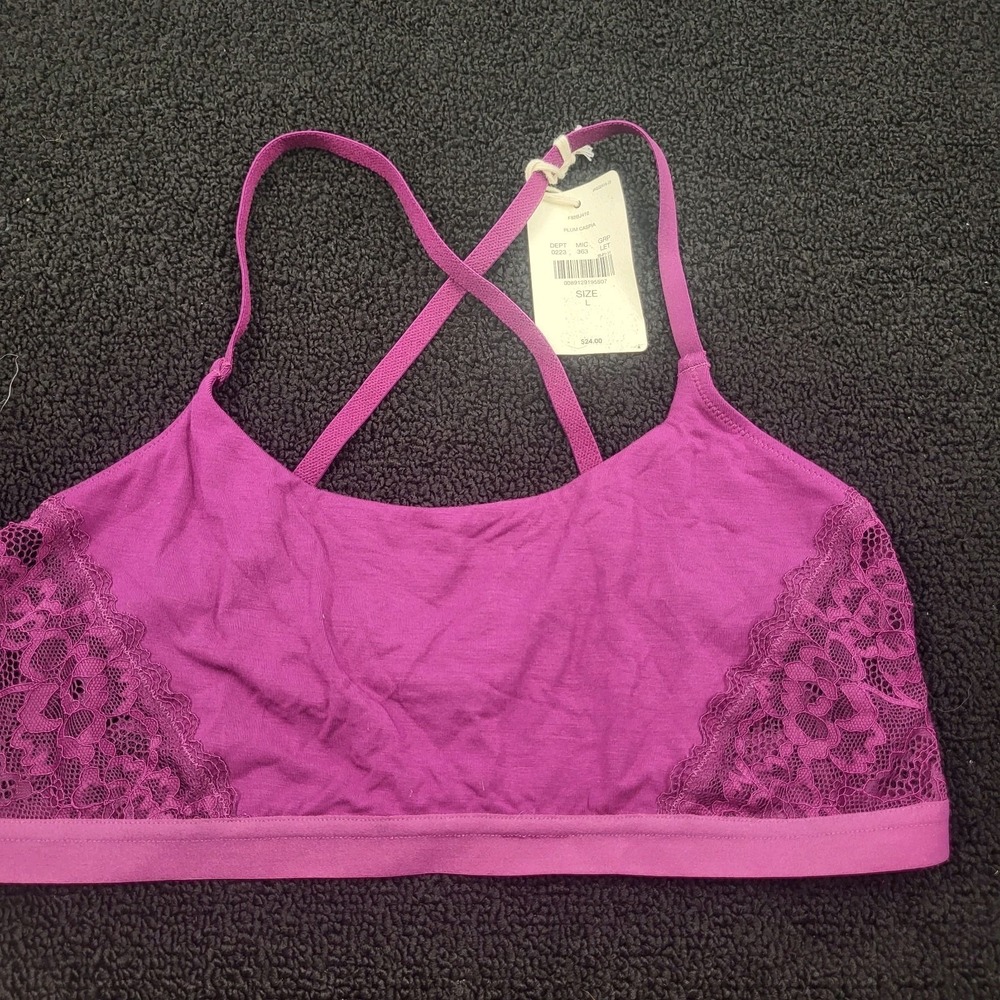 New Jasmine & Ginger Large Lace-Trimmed Unlined Bra JG85001 Purple 50071